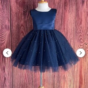 Elegant Navy Blue Kids Dress